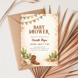 Ländliche Cowboy Wild West Babyparty Einladung