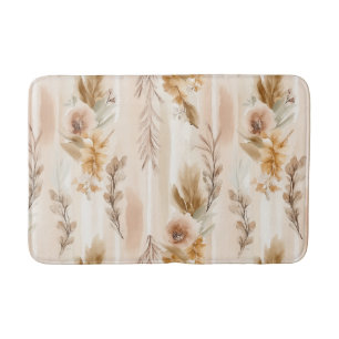 Ländliche Creme Boho Blumen Badematte