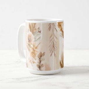 Ländliche Creme Boho Blumen Kaffeetasse