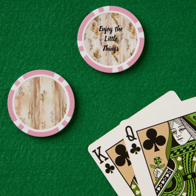 Ländliche Creme Boho Blumen Pokerchips (Pokertisch (doppelt))