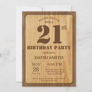 Ländliche Einladung zum 21. Geburtstag Vintage Hol