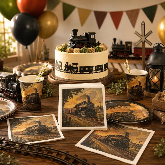 Ländliche Eisenbahnreise Serviette (Von Creator hochgeladen)