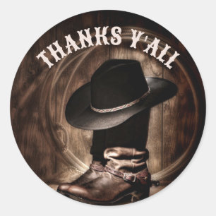 ländliche Farm-Cowboystiefel Western-Partygeschenk Runder Aufkleber