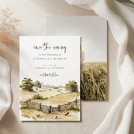 Ländliche Farm-Hochzeit im rustikalen Stil - Rette Save The Date