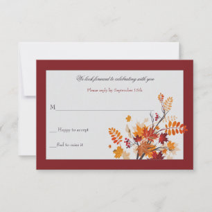 Ländliche Foliage-RSVP-Karte Einladung