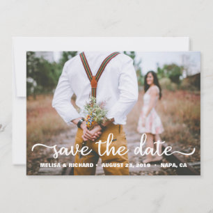 Ländliche Foto-Spar-Eheeinladung Moderne Schriftka Save The Date