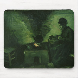 Ländliche Frau Vincent van Goghs durch den Herd Mousepad