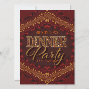 Ländliche Glitter-Einladungen zur Dinnerparty Einladung