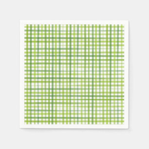 Ländliche grüne Gingham-Papier-Serviette Sommerp Serviette