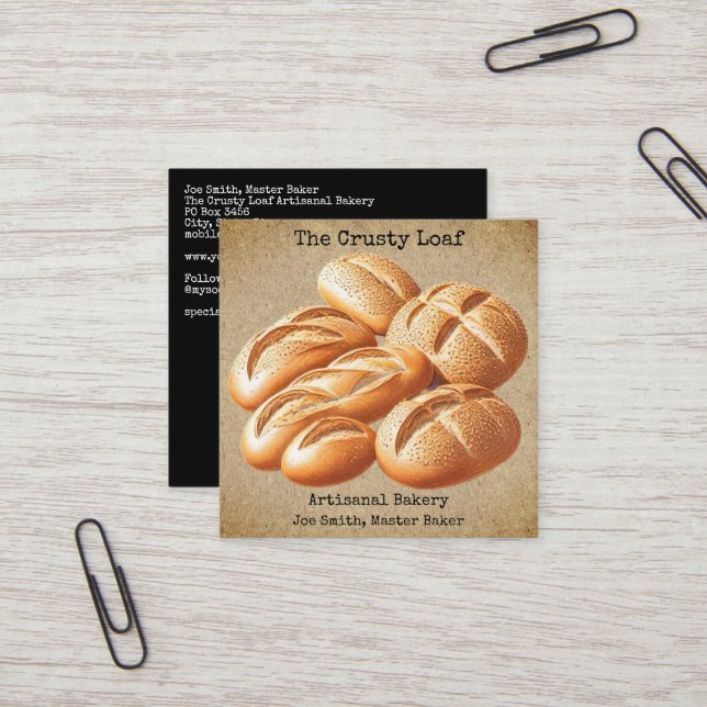 Ländliche Handwerksbäckerei Visitenkarte (Vorderseite/Rückseite Beispiel)