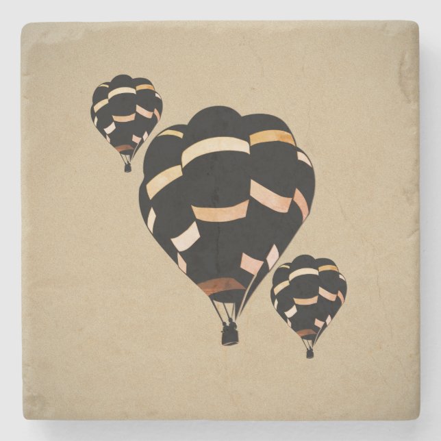Ländliche Heißluftballons Steinuntersetzer (Vorderseite)