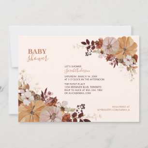 Ländliche Herbst-Blumen-Baby-Shower-Einladung Einladung