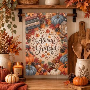 Ländliche Herbst-Illustration mit Kürbissen und Da Geschirrtuch