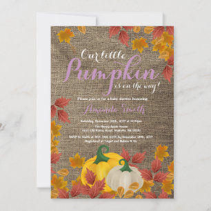 Ländliche Herbst-Kürbis-Mädchen-Baby-Party-Einladu Einladung