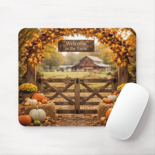 Ländliche Herbstfarm Mousepad (Mit Mouse)