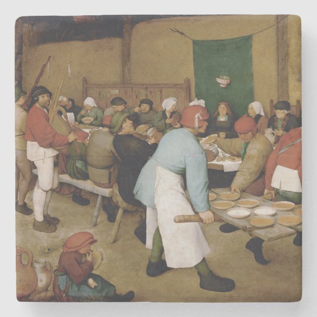 Ländliche Hochzeit durch Pieter Bruegel das Steinuntersetzer (Vorderseite)