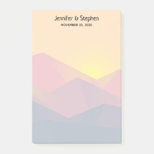 Ländliche Hochzeit im geometrischen Minimalismus i Post-it Klebezettel