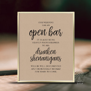 Ländliche Hochzeit mit Open Bar, betrunkene Scherz Poster