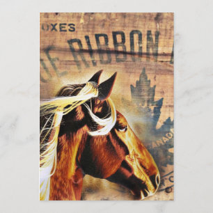 ländliche Hochzeit mit Pferd Cowboy Western Land Einladung