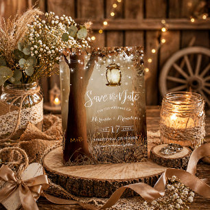 Ländliche Hochzeit Save the Date Karte