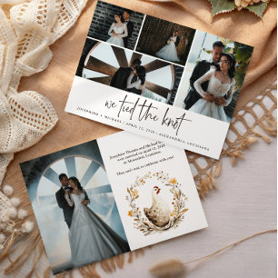 Ländliche Hochzeitsankündigung mit mehreren Fotos Einladung