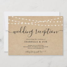 Ländliche Hochzeitsempfangs-Einladung