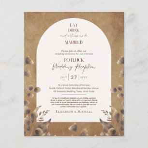 Ländliche Hochzeitsempfangs-Einladung mit Potluck- Flyer