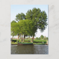 Ländliche holländische Szene Rowboat in Canal Post