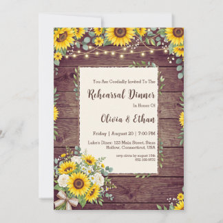ländliche Holz Hochzeitsprobe-Dinner-Einladungen Einladung