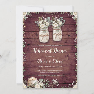 ländliche Holz Hochzeitsprobe-Dinner-Einladungen Einladung