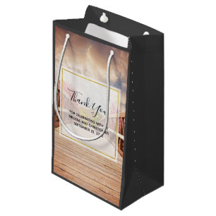 Ländliche Holzbrücke auf dem Land Danke Kleine Geschenktüte