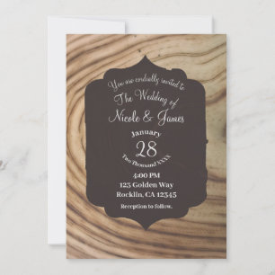 Ländliche Holzkorn Minimal Elegante Hochzeitseinla Einladung