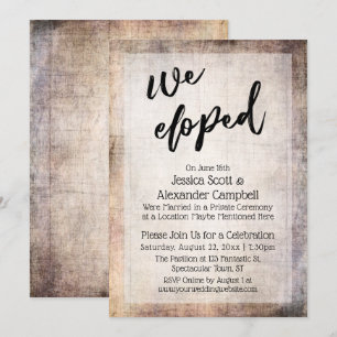 Ländliche Holzkorn-Typografie Hochzeitsempfang im  Einladung