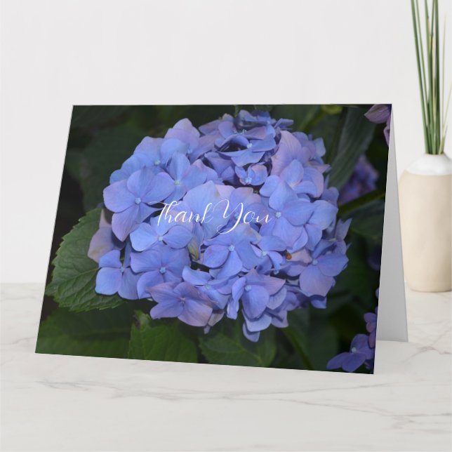 Ländliche Hortensie Violett  Dankeskarte (Vorderseite)