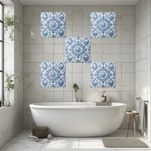 Ländliche Idylle Französische Toile-Blau Fliese