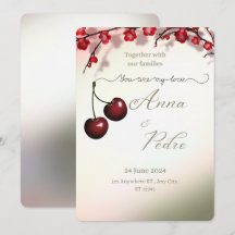Ländliche Kirsch Frucht Romantische Hochzeitseinla