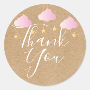 Ländliche Kraft Twinkle Twinkle Danke Baby Shower Runder Aufkleber