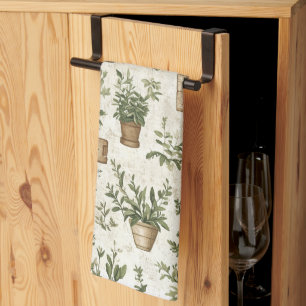 Ländliche Kräuter Vintage Cottage Geschirrtuch