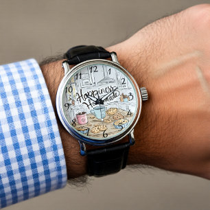Ländliche Küche Frische Kekse Herzliche Nachricht Armbanduhr