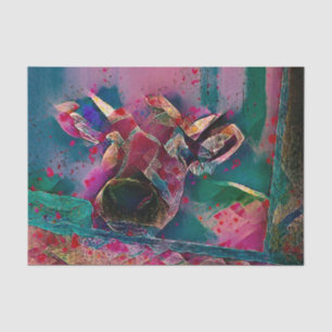 Ländliche Kuh-Rustikal-Bauernhof-Teal-Pink-Mosaik- Seidenpapier