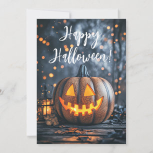 Ländliche Kürbisse Halloween-Grußkarte Einladung