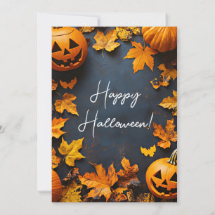 Ländliche Kürbisse Halloween-Grußkarte Einladung