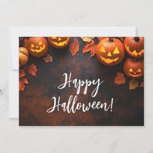 Ländliche Kürbisse Halloween-Grußkarte Einladung