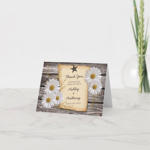 Ländliche Land-Daisy-Blumen-Hochzeits-Dankeschön Dankeskarte