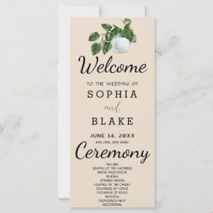Ländliche Landpflanzenblätter Mandel-Hochzeitsprog