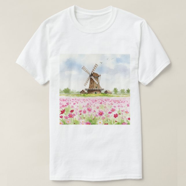 Ländliche Landschaft T-Shirt (Design vorne)