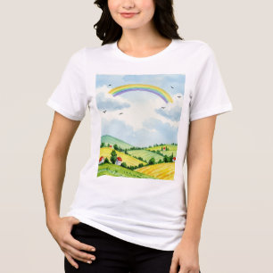 Ländliche Landschaft Tri-Blend Shirt