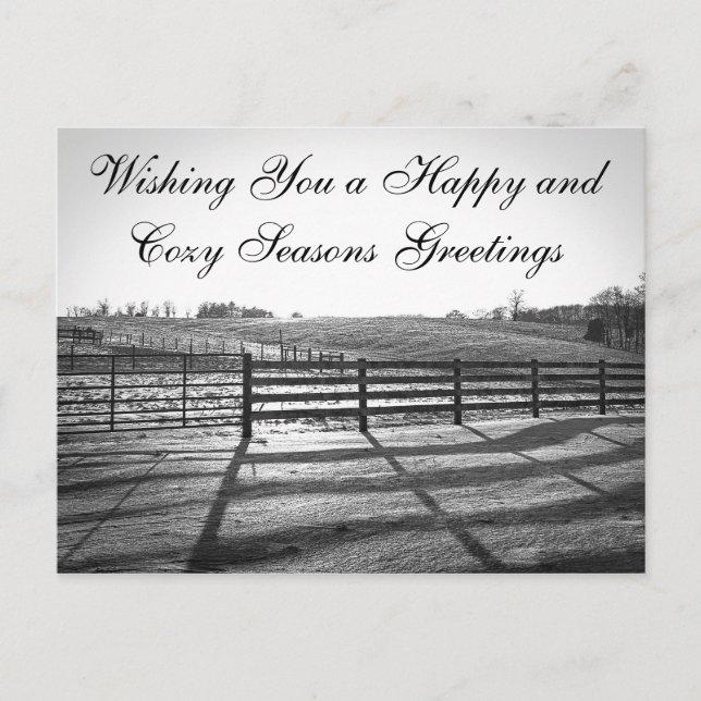 Ländliche Landschaftspostkarten - Winter-Straße Feiertagspostkarte (Vorderseite)