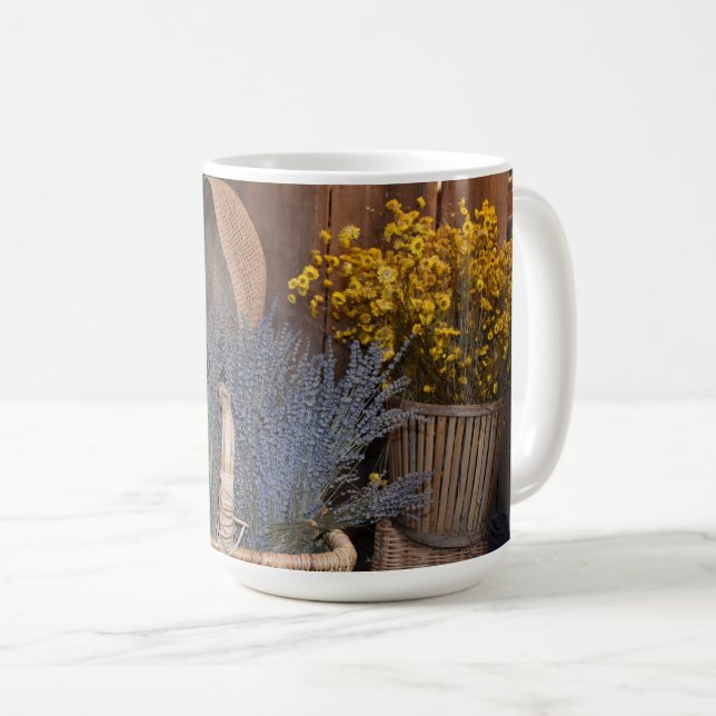 Ländliche Lavendelernte Kaffeetasse (VorderseiteRechts)