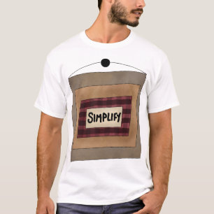 Ländliche Minimalistische Simplify-Wort-Kunst T-Shirt